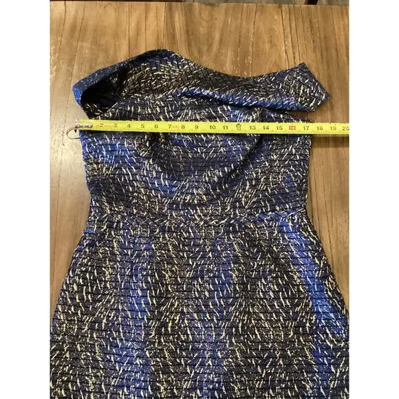 Teri Jon by Rickie Freeman Jaquard Stripe Off the Shoulder Sheath midi Dress 10 - Picture 4 of 9